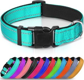 Reflective Dog Collar; Soft Neoprene Padded Breathable Nylon Pet Collar Adjustable for Medium Dogs (Color: navy blue, size: X-Large (Pack of 1))