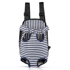 Dog Carrier Backpack Legs Out Front Pet Backpack Carrier Travel Bag Adjustable Shoulder Straps for Hiking Camping Shopping Biking (Option: strip_s)