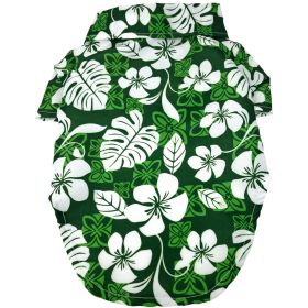 Hawaiian Camp Shirt (Color: Tropical Green, size: 2X-Large)