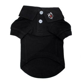 Solid Dog Polo (Color: Jet Black, size: large)