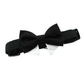 Universal Dog Bow Tie (Color: Black with Starter Collar, size: X-Small)