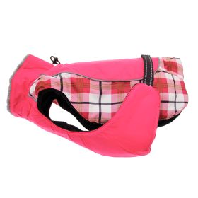 Alpine All-Weather Dog Coat (Color: Raspberry Plaid, size: small)