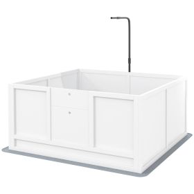 Whelping Box for Puppies with Pee Pad, Pig Rail, Adjustable Door for Small, Medium & Large Breed Dogs Birth, 41" x 39" (Option: White-1100x600x160 mm)